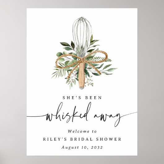 ウィスキッ遠くにクキッチンブライダルシャワーウェルカムサイン ポスター (正面)