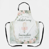 ウィスキッ遠くにクピンクフローラブライダルシャワープレゼント エプロン (正面)