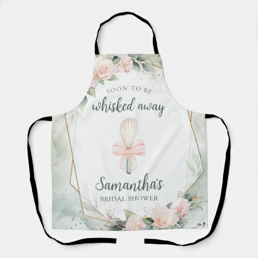 ウィスキッ遠くにクピンクフローラブライダルシャワープレゼント エプロン (正面)