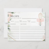 ウィスキッ遠くにクピンクフローラブライダルシャワーレシピカード ノートカード (正面)