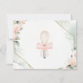 ウィスキッ遠くにクピンクフローラブライダルシャワーレシピカード ノートカード (裏面)