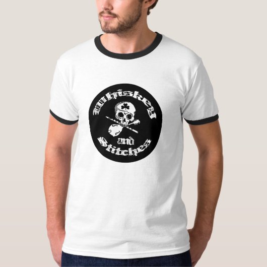 ウィスキーおよびステッチの人の信号器のティー Tシャツ (正面)