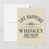 ウィスキーが面白い飲酒名言を助ける ポストカード (正面/裏面)