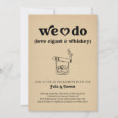 ウィスキーと葉巻を愛する婚約パーティ 招待状 (正面)