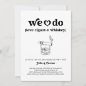 ウィスキーと葉巻を愛する婚約パーティ 招待状 (正面)