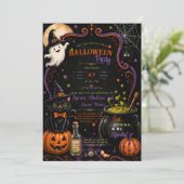 ウィスキーなゴースト 黒猫 かぼちゃ ハロウィン | 招待状 (スタンド正面)