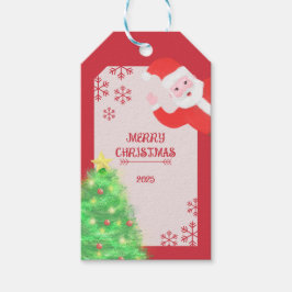ウィスキーなサンタクロースのモミの木 メリークリスマス ギフトタグ