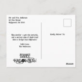 ウィスキーなゾンビパイロット飛行機の子供用ハロウィン ポストカード (裏面)
