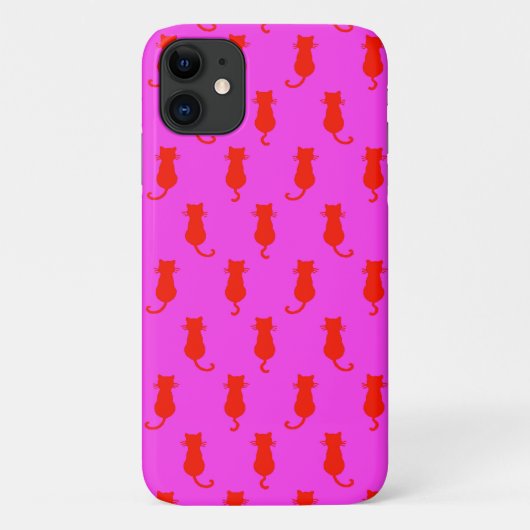 ウィスキーな赤猫たちとピンクの世界、猫好きのための楽しいデザイン Case-Mate iPhoneケース (裏面)