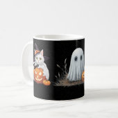 ウィスキーな魔女猫ゴーストパンプキンハロウィンマグ コーヒーマグカップ (正面左)