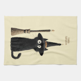 ウィスキーな黒猫 ハッピーハロウィン キッチンタオル