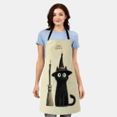 ウィスキーな黒猫 ハッピー ハロウィン エプロン (着用した状態)