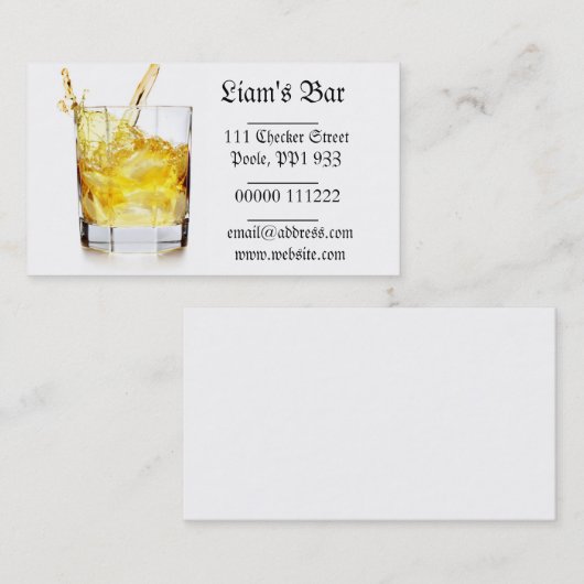 ウィスキーのしぶきの名刺 名刺 (正面/裏面)