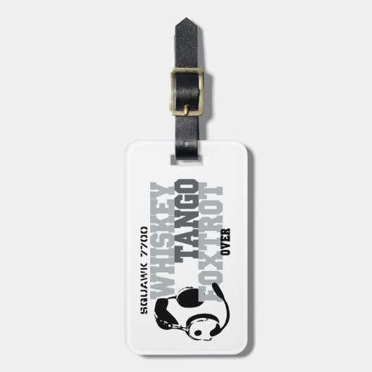 ウィスキーのタンゴはユーモア-航空フォックストロットを踊ります ラゲッジタグ (正面縦)