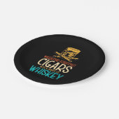 ウィスキーのチャンスと週末の葉巻 ペーパープレート (アングル)