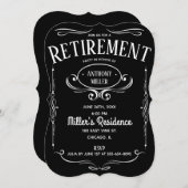 ウィスキーのラベルの退職パーティー 招待状 (正面/裏面)