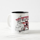 ウィスキーの女の子のスカルのマグ ツートーンマグカップ (正面左)