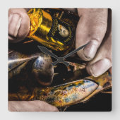 ウィスキーの打撃 スクエア壁時計 (正面)