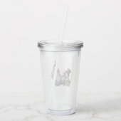 ウィスキーの瓶を持つ泥酔した雪だるま アクリルタンブラー (裏面)