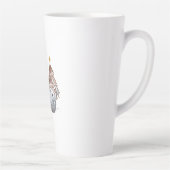 ウィスキーの瓶を持つ泥酔した雪だるま カフェラテマグ (右)