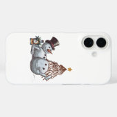 ウィスキーの瓶を持つ泥酔した雪だるま Case-Mate iPhoneケース (裏面 (横))