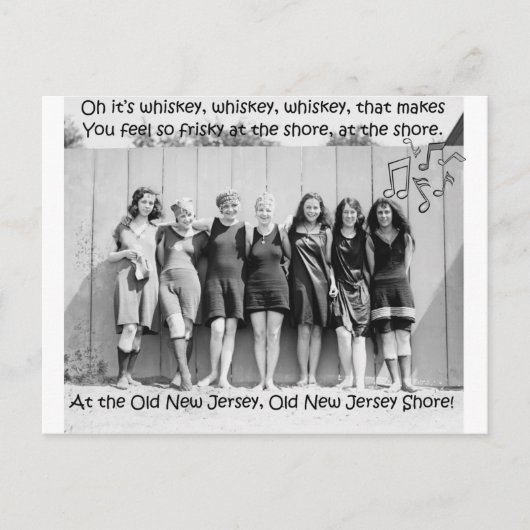 ウィスキーは古いNJの海岸で楽しめる ポストカード (正面)