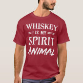 ウィスキーは私の精神動物の飲むユーモアです Tシャツ (正面)