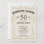 ウィスキーをテーマにしたサプライズ50歳の誕生日 招待状 (正面)