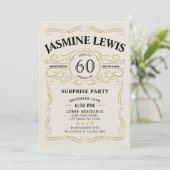 ウィスキーをテーマにした60歳のサプライズ誕生日パーティー 招待状 (スタンド正面)