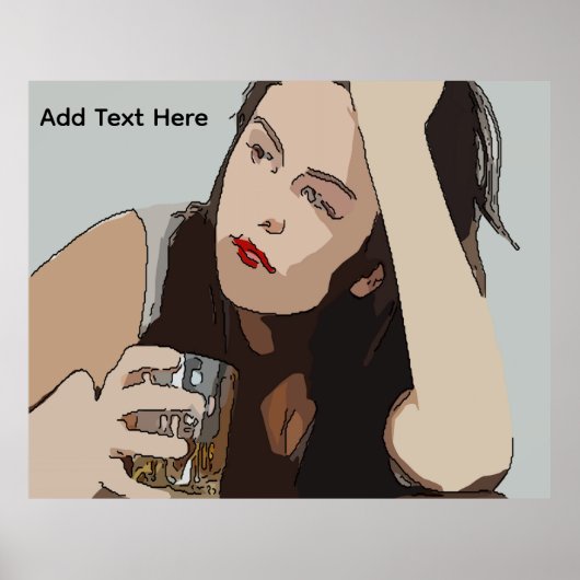 ウィスキーを飲む女性 ポスター (正面)
