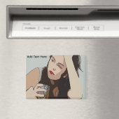 ウィスキーを飲む女性 マグネット (インサイチュ (食洗機))