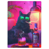 ウィスキーを飲む紳士猫 | おもしろいバー クリップボード (裏面)