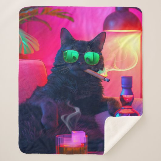ウィスキーを飲む紳士猫 | おもしろいバー シェルパブランケット (正面)