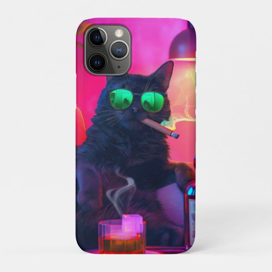 ウィスキーを飲む紳士猫 | おもしろいバー Case-Mate iPhoneケース (裏)