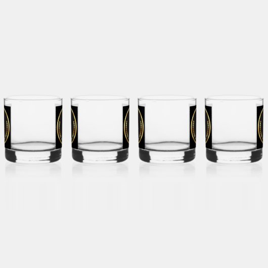 ウィスキーグラス – 金ゴールドとブラックパーソナライズされた ウイスキーグラス (左)