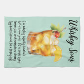 ウィスキーサワーカクテルレシピ キッチンタオル (横)