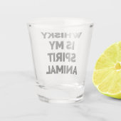 ウィスキースピリットアニマルおもしろい引用文 ショットグラス (裏面)