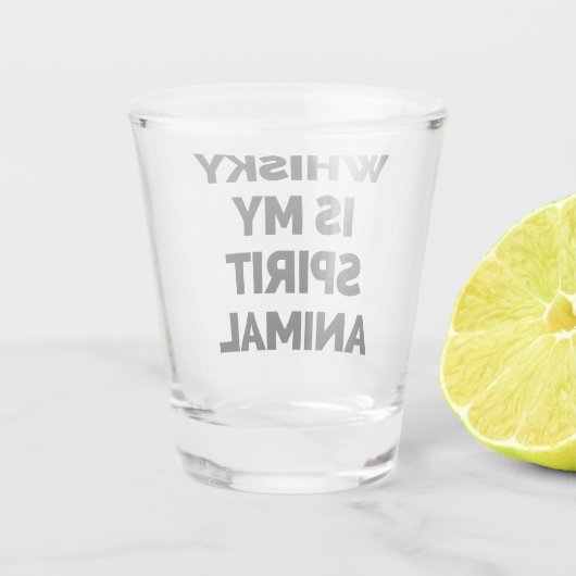 ウィスキースピリットアニマルおもしろい引用文 ショットグラス (裏面)