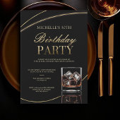 ウィスキーディナーカクテル書道50誕生日 招待状