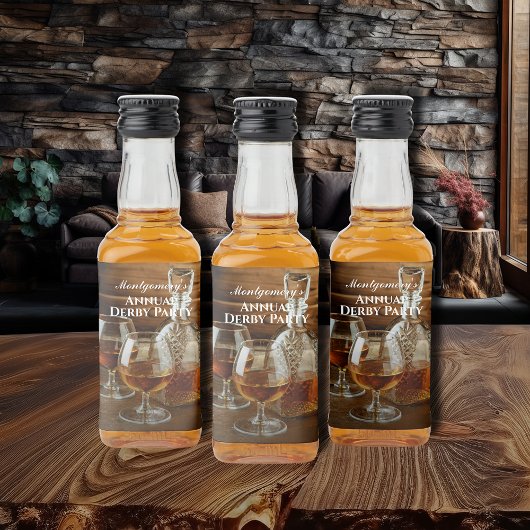 ウィスキーデカンターダービーパーティーミニ リキュールボトルラベル