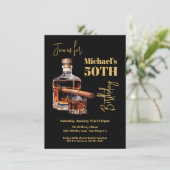 ウィスキーバーボンアンドシガー誕生日 招待状 (スタンド正面)