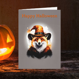 ウィスキーフォックス オレンジウィッチハット ハロウィン カード