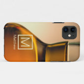 ウィスキーボトルのクローズアップ(モノグラムと名前) Case-Mate iPhoneケース (裏面(横))