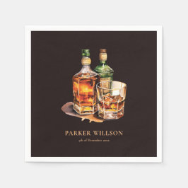 ウィスキーメンズ誕生日 パーソナライズされた スタンダードカクテルナプキン