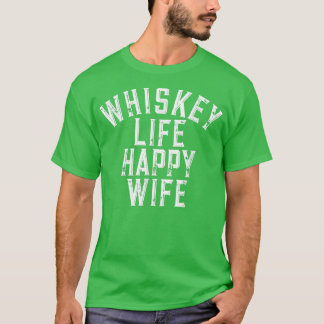 ウィスキーライフ幸せな妻おもしろい引用文 Tシャツ