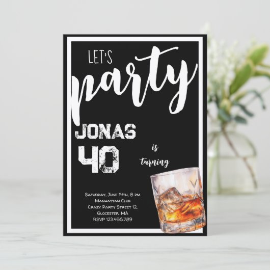 ウィスキー大人の誕生日パーティーの招待状 招待状 (スタンド正面)