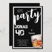 ウィスキー大人の誕生日パーティーの招待状 招待状 (正面/裏面)