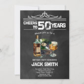 ウィスキー大人の誕生日パーティーの招待状 招待状 (正面)