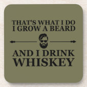 ウィスキー引用文おもしろいの髭のことわざ コースター (正面)