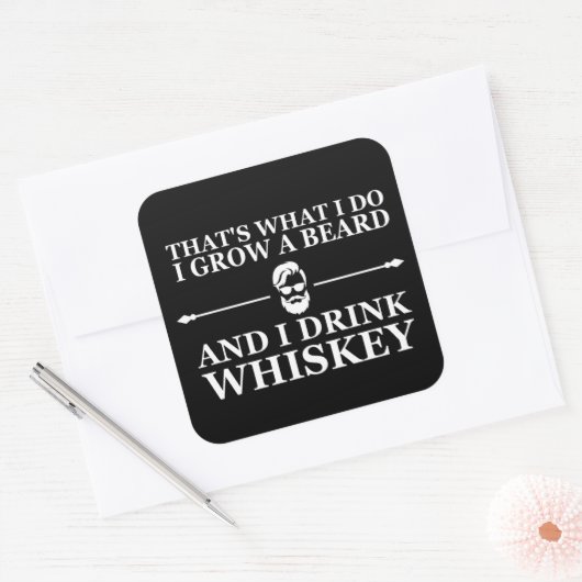 ウィスキー引用文おもしろいの髭のことわざ スクエアシール (封筒)